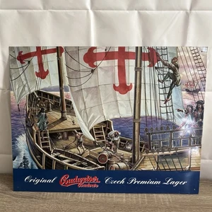 Budweiser Budvar Czech Lager Metal Sign For Man Cave Games Room Home Pub 48x38cm - Picture 1 of 24