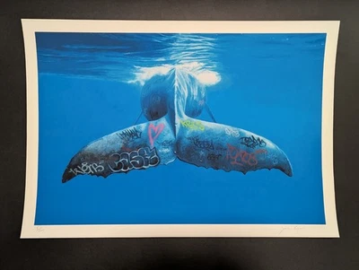 Impresión artística de ballenas firmada por Josh Keyes Goodbye 26x18 2020 Foto 1 de 4