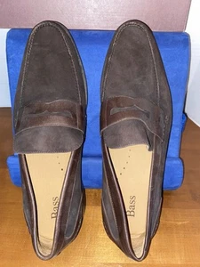 New BASS WEEJUNS Suede Loafers Men’s 13M US Espresso Brown In Box #e33 - Picture 1 of 18