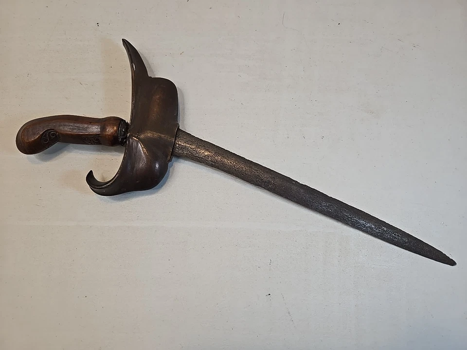 Indonesian Kris or Keris Dagger Knife - Damascus - Short Sword w/Scabbard Throat - Image 1 of 4