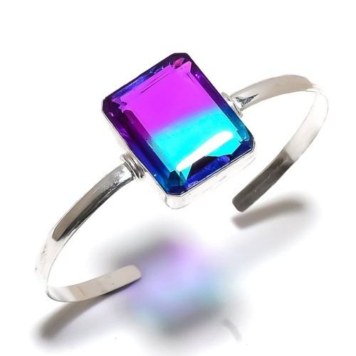 VALENTINO Bracciale in argento sterling 925 con pietre preziose tormalina bicolore regolabile G268