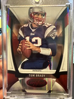 2009 Panini  Certified TOM BRADY #74 Mirror Red #13/250 - One off Jersey # - Image 1 of 2
