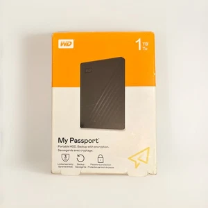 WD My Passport External Hard Drive 1TB PORTABLE STORAGE new/unopened - Picture 1 of 4