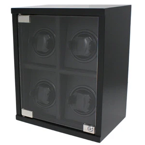 Tech Swiss Watch Winder Quad Black Carbon Fiber Design Large Automatic Watches - Picture 1 of 4