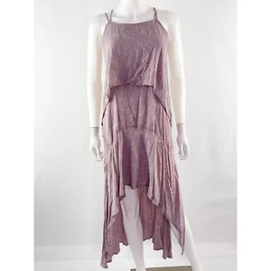 Blue Life Midi Dress Women's Size M Purple Sleeveless Layered Hi Lo Hem - Picture 1 of 9