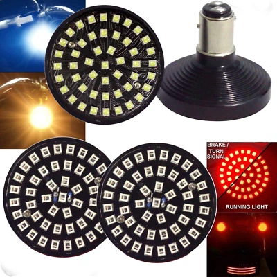 Luces Eagle Harley 2" Sunburst LED señales de giro delanteras traseras 1157 y lentes transparentes Foto 1 de 4