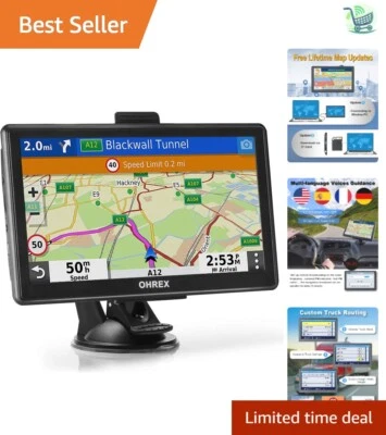 Advanced 7" Truck GPS Navigator with Free Lifetime Maps & Bluetooth Hands-Free - Image 1 of 4