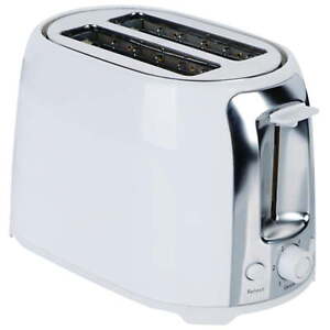 Brentwood 2Slice Cool-Touch Toaster Extra-Wide Slots (White and Stainless Steel)