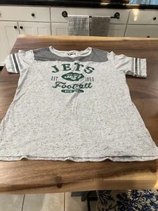 WOMENS NFL NEW YORK JETS SHORT SLEEVE T SHIRT XL GRAY NEW - Picture 1 of 3