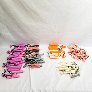 Lot of 126 Vintage Hair Perm Rods Elastic Clip Different Sizes and Colors - Picture 1 of 8