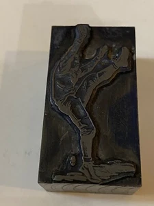 Football Kicker  Printer's Letterpress Print Type Block-~PB51 - Picture 1 of 3