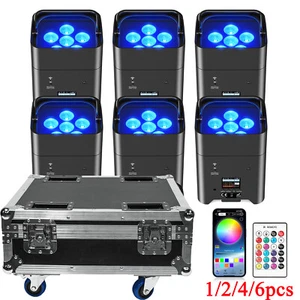 Luz Par Inalámbrica 6x18W Recargable Alimentada por Batería RGBWA + UV Uplight con Estuche - Imagen 1 de 21