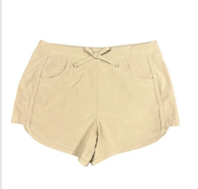 Shorts femininos Magellan Outdoors Fish Gear tamanho médio bronzeado repelente de água - Imagem 1 de 4