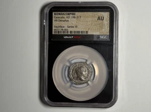 Roman Empire AD 198-217 Caracalla Silver Denarius NGC AU - Picture 1 of 3
