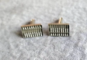 Sterling Silber chinesische Zählung Abakus Manschettenknöpfe Hongkong Vintage Rechteck - Bild 1 von 7