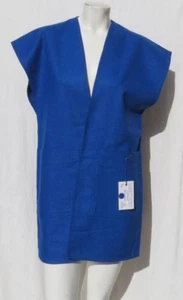 NEW TUNICS TO GO Women’s Blue Washable Tri Blend Wool Long Vest Jacket Top S M - Picture 1 of 5