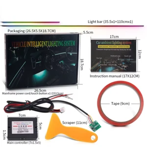 Tira de luz ambiental LED para automóvil APP control remoto coche interior atmósfera lámpara kits ocultos - Imagen 1 de 12