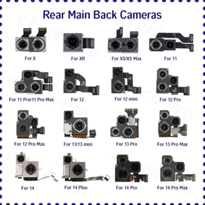 Lote de cámara principal trasera para iPhone XR X XS 11 12 Mini 13 Pro Max 14 Plus 15 16 - Imagen 1 de 32