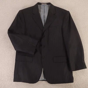 Oscar de la Renta Jacket M Blue Striped 100% Wool Worsted Blazer Sport Coat 42S - Picture 1 of 15