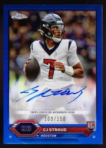 CJ Stroud Houston Rookie 2023 Topps Composite Chrome Blue Refractor Auto /150 RC - Picture 1 of 2