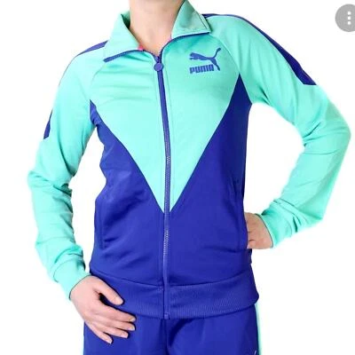Puma Iconic Chaqueta de Pista Azul Verde Retro 1987 XS Atlético  Foto 1 de 4