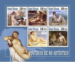 Bouguereau / Rembrandt / Titian  - Nudes / Art on stamps  Timbres  MNH** - Picture 1 of 1