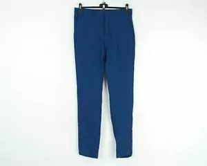 H&M Lino Hombre W32 L32 Ajustado Pantalones Rectos Informal Azul Cremallera - Imagen 1 de 7
