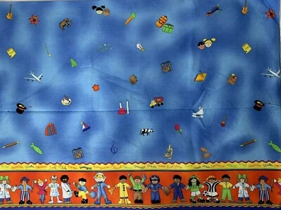 Tecido vintage Peter Pan para ocupação infantil vendido por jarda x 44" algodão  - Imagem 1 de 4