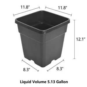 10/5PCS 1/2/3/5/7/10 Gallon Square Nursery Pot Plastic Grow Pots Plant Re-Usable - Picture 1 of 30