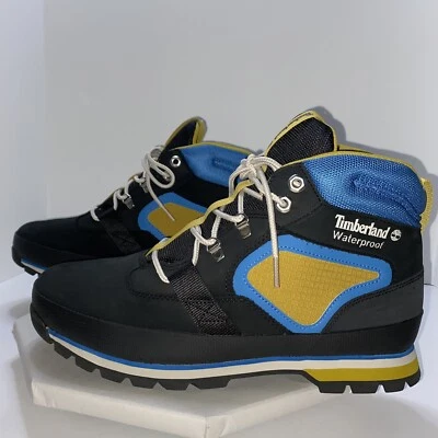 Timberland Botas Impermeables Para Hombre 11 Euro Senderista Negro Nubuck/Amarillo TB0A2AME001 Foto 1 de 4