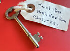 Antique Vintage Metal Skeleton Key Barrows Lock Co # 828 Silver Color