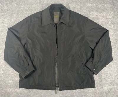 Chaqueta Johnston & Murphy Para Hombre L Negra Cuello Cremallera Completa A Prueba de Viento Informal Foto 1 de 4