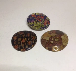Juego de 3 broches broches de papel de vidrio de colección alfileres decoupage florales - Imagen 1 de 24