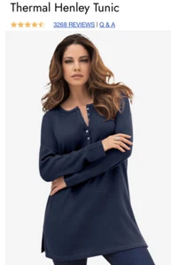 Henley térmico para mujer talla 2X azul - Imagen 1 de 2