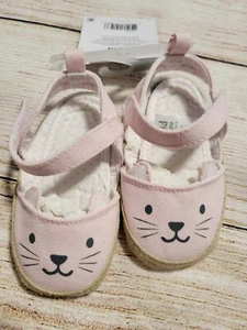 NWT Child Mine,Carters Soft CRIB SHOES Pink Cat Mary Jane Sandals 0-3-6m GIFT - Picture 1 of 1