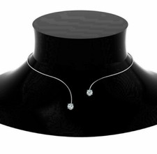 4CT Round Cut Lab Created Diamond Women's Tennis Necklace 14K White Gold Finish