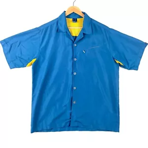 Rip Curl Shirt Mens XL Blue Future Evolution 69 Short Sleeve Button Up Surf Wear - Picture 1 of 11