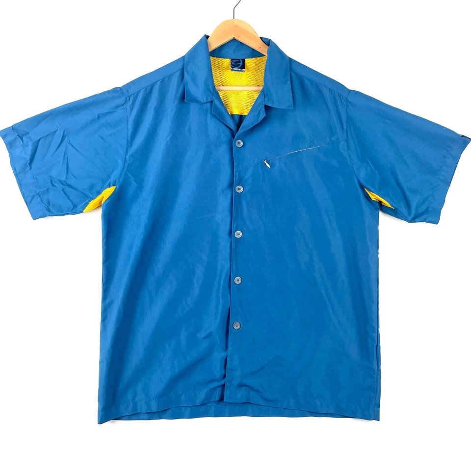 Rip Curl Shirt Mens XL Blue Future Evolution 69 Short Sleeve Button Up Surf Wear - Image 1 of 4