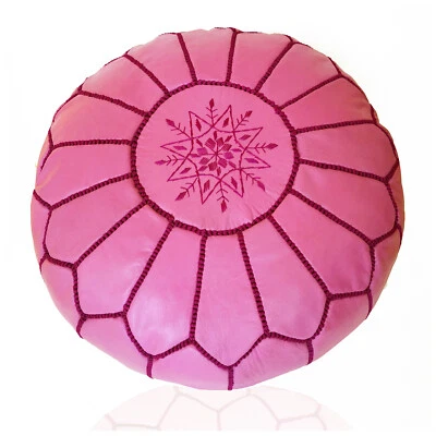 ALMADIH Leder Sitzkissen Lederkissen Sitzhocker orientalische Pouf Lederhocker - Bild 1 von 4