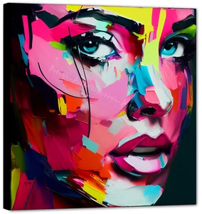Selly Faces art Pop Modern Bild Top Wandbild Aktuell Kunst FC101 - Picture 1 of 4
