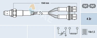 Sonda lambda FAE sensore controllo gas di scarico 77127 per LANCIA CITROËN PEUGEOT FIAT XM 2 - Immagine 1 di 4
