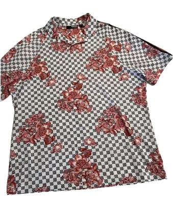 Nova Camisa Polo Murano Luxo Líquido XL Slim Fit Floral Look Glass Xadrez - Imagem 1 de 4