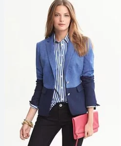 Banana Republic Colorblock Hacking Jacke hellblau Größe 4 - Bild 1 von 13