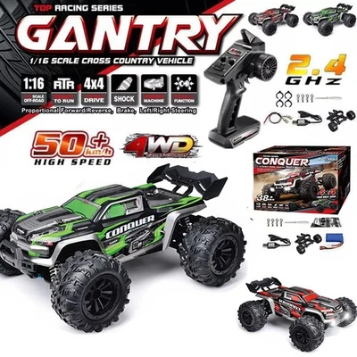 1:16 RC Auto 50KMH High Speed Fernbedienung Auto 2,4G 4WD Off Road Monster Truck - Bild 1 von 4