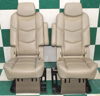 Par de asientos traseros térmicos 2ª fila 2x ESCALADE LWB beige cuero perfecto 17' Foto 1 de 4