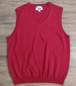 Joseph Abboud Merinowolle Weste extrafeiner V-Ausschnitt XXL* Rot Top Zustand - Bild 1 von 3