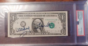 Billete de 1 dólar autografiado firmado por Whitey Ford miembro del Salón de la Fama PSA/ADN - Imagen 1 de 3
