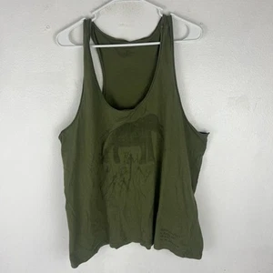 DENIM & SUPPLY RALPH LAUREN Tank Top Womens XL ELEPHANT Racerback Cotton Green - Picture 1 of 7
