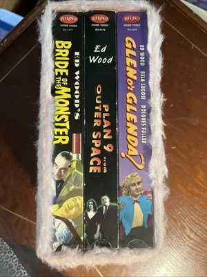 Limited Edition Ed Wood Pink Fur VHS Box Set 3 Movie Cult Horror - Image 1 of 4