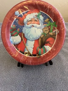 One Package of 7-Inches Santa Clause Paper Plates - Hallmark (NEW) - Picture 1 of 3